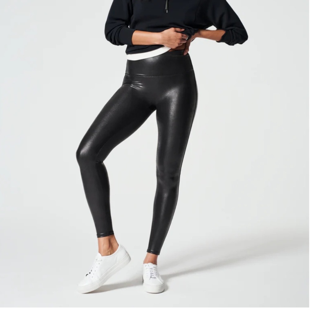SPANX black faux leather leggings